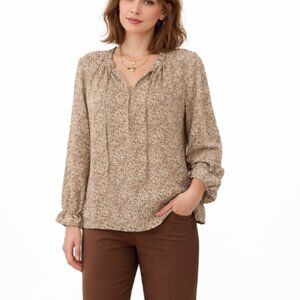 Sabrina Lauren Size 1X Cheetah Print Blouse